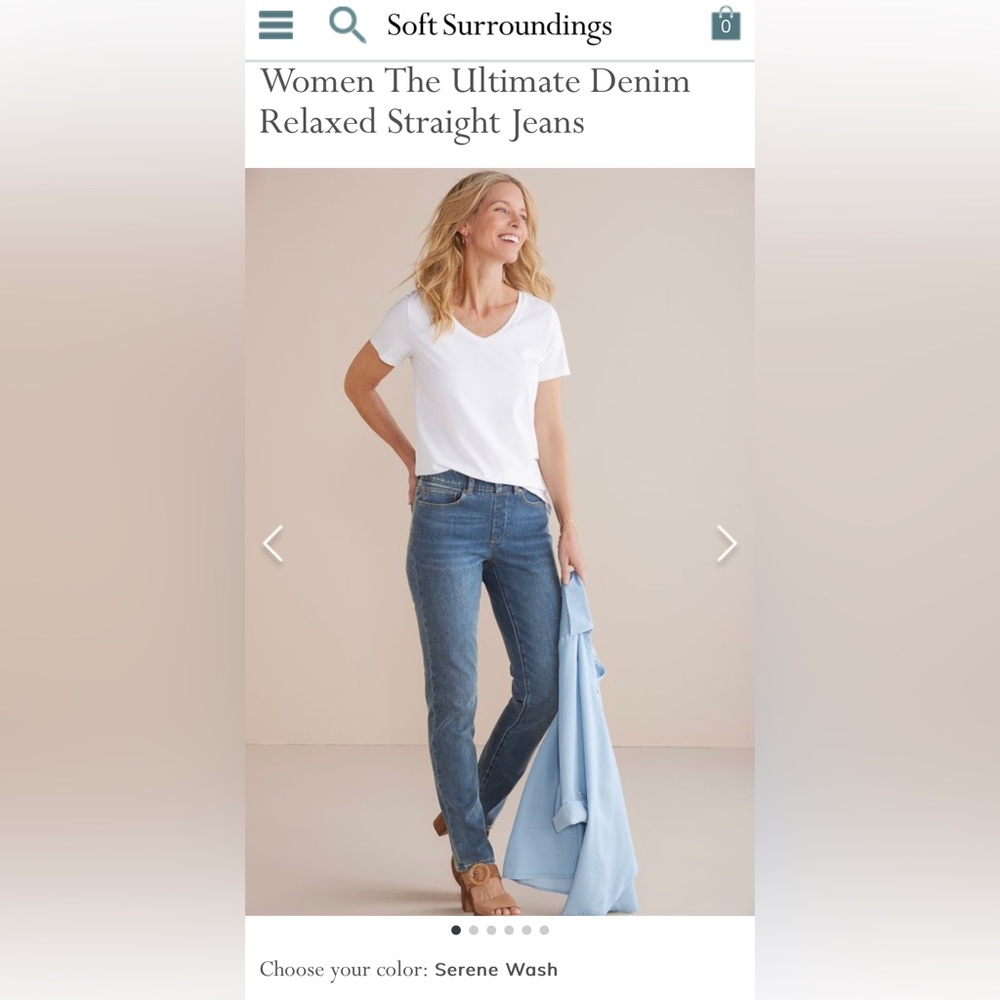 Soft Surroundings 5 Pocket Straight Ultimate Denim Jeans - Picture 6 of 6
